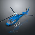 Blue Mars Helicopter With Rotors Fuselage And Landing Gear In Space Exploration