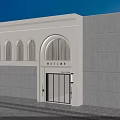Modern Elegant MISTLINE Beauty Salon Exterior With White Building Arched Windows And Glass Door