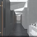 Hotpot Restaurant Modern Interior Design With Wooden Partitions Stone Countertops And Green Plants