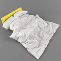 Double Bed With Yellow Headboard White Quilt And Pillows Modern Style