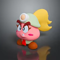 Pink Animated Character with Green Hat Yellow Accent Red Bowtie Brown Shoes and Angry Face