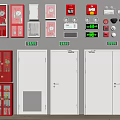 Essential Fire Safety Equipment Including Extinguishers Cabinets Alarms Emergency Lights And Exits