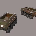 Military Transport Vehicles With Multi Wheels Green Brown Antennas And Warning Signs