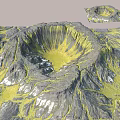 Garden Landscape Design With Volcanic Terrain Yellow Lava Flows And Gray Textures
