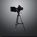 High Resolution Professional Video Camera With Stable Tripod Stand For Filming Projects 3d model
