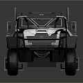 Military Style Armored Off Road Vehicle With Black White Exterior Roof Equipment And Large Tires