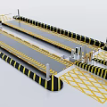 Commercial Vehicle Weighing Equipment With Lane Barriers Yellow Black Warning Stripes And Detection System