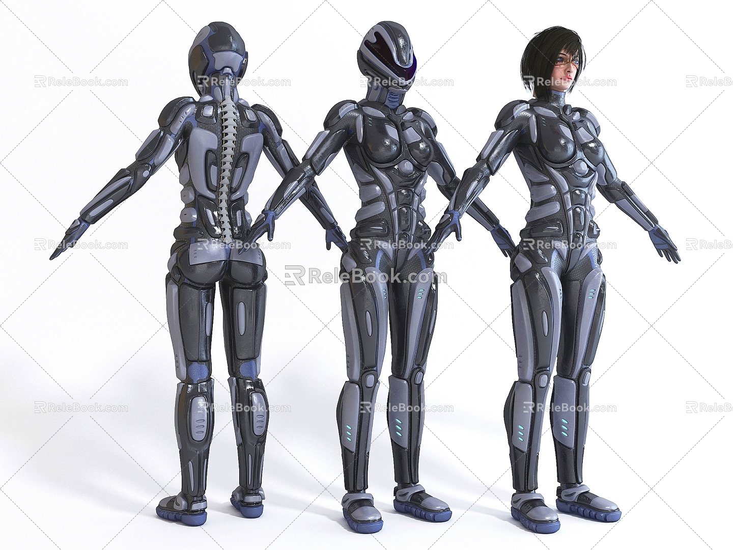 Style figure space suit protective clothing 3d model