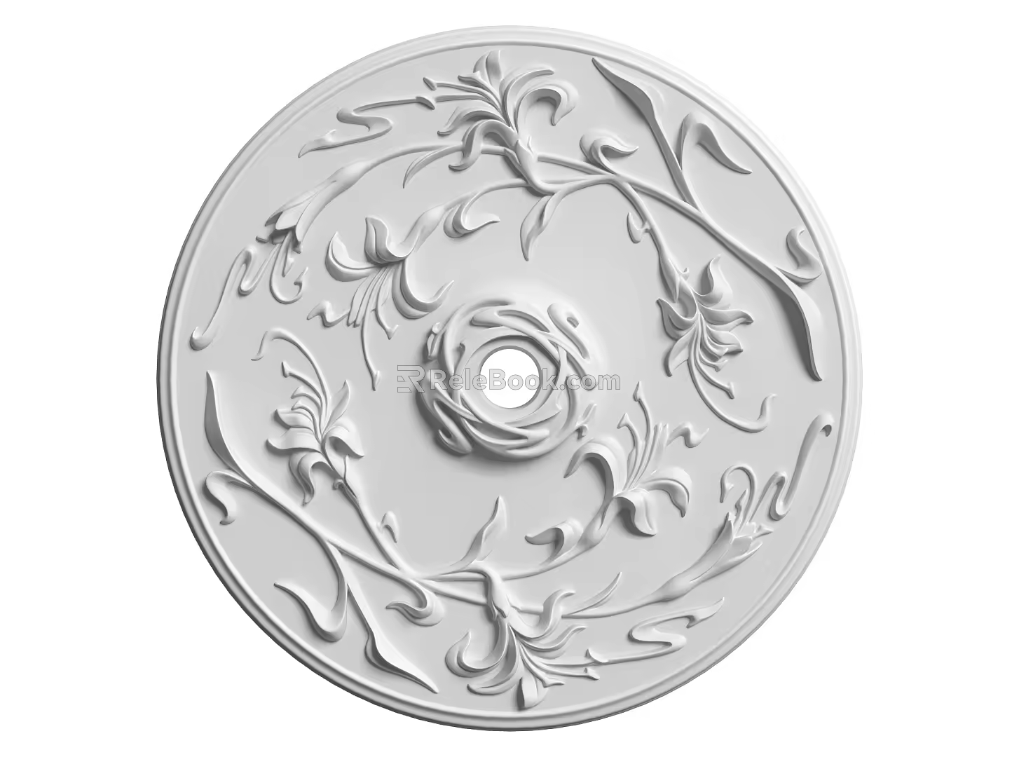 European-style lamp panel gypsum component carved 3d model