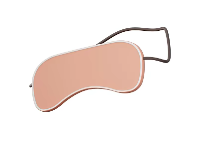Comfortable Pink Sleep Eye Mask With Soft Material And Adjustable Black Strap 3d model