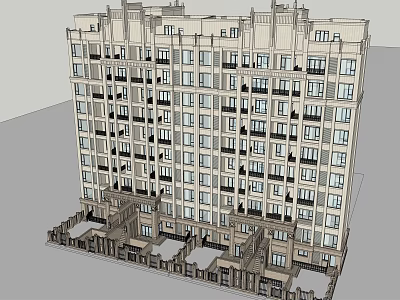 Modern High Rise Residential Building Exterior Design With Balconies And Windows 3d model