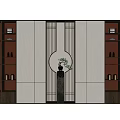 Elegant Modern Wooden Decorative Cabinet With Glass Doors And Storage Ornaments