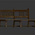 Traditional Wooden Leisure Chair Featuring Carved Backrest Classic Design And Sturdy Legs