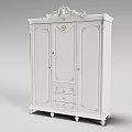 Ornate White Classic Wardrobe With Carved Details Drawers And Decorative Doors European Traditional Design