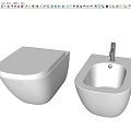 Sleek Modern White Wall Hung Toilet Design With Bidet And Chrome Faucet