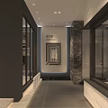 Elegant Door And Window Store Exterior With Glass Display And Entrance Decor