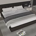 Double bedside table pillow carpet ornaments 3d model