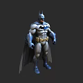 Batman Game Movie Character In Classic Costume With Cape And Bat Symbol
