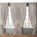 French Curtain Cloth Curtain Draw Curtain 3d model