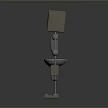 Humanoid Robot Character Featuring Screen Head With Green Smiley Silver Metallic Body And Circular Joints