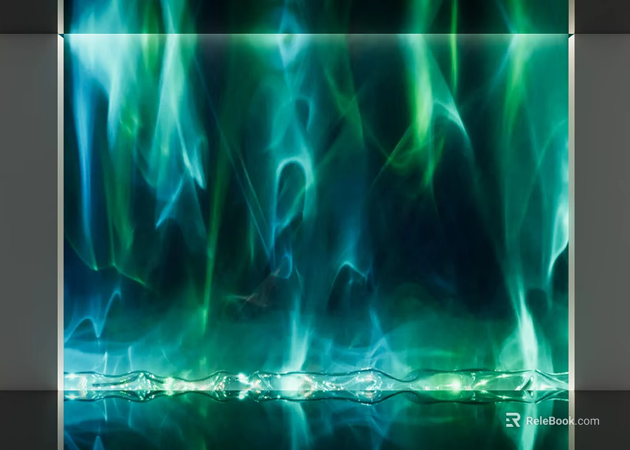 Outdoor Lights With Green Blue Dynamic Glowing Light Effects And Modern Metal Frame 3d model 
