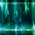 Outdoor Lights With Green Blue Dynamic Glowing Light Effects And Modern Metal Frame