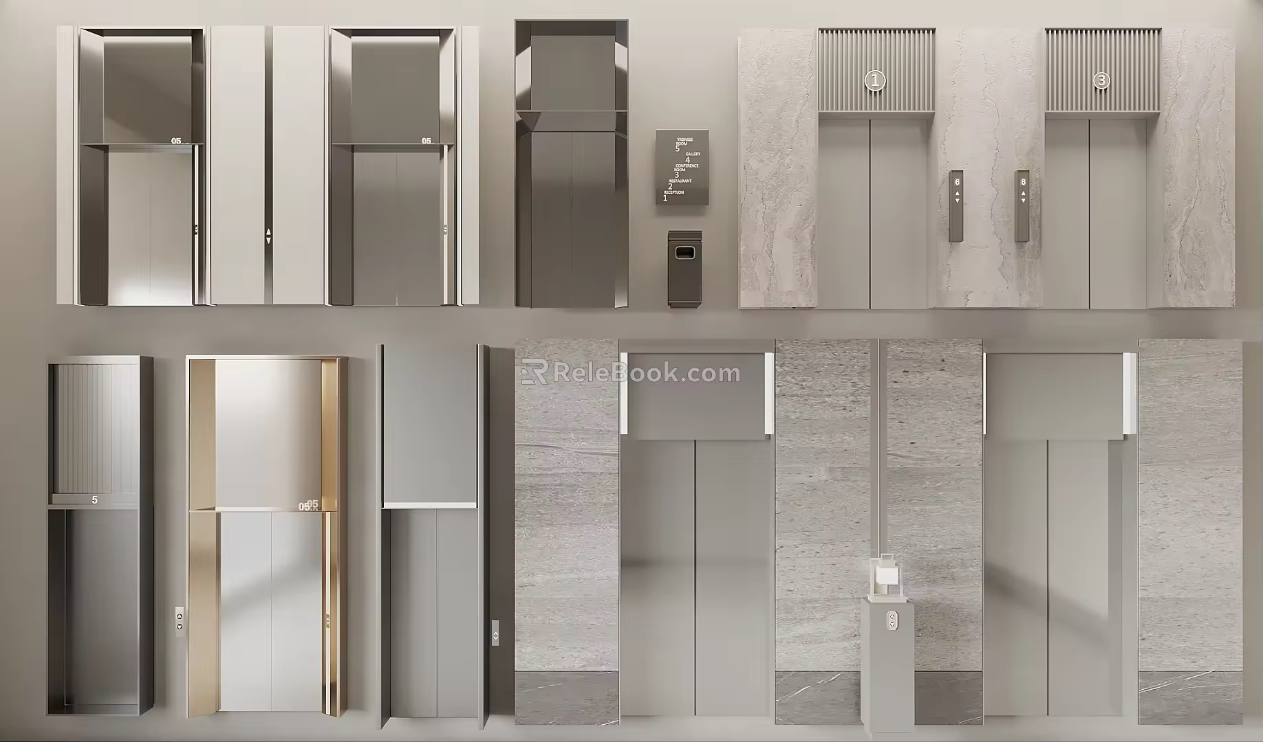 Modern Elevator Hall Elevator Door Elevator Button Lobby Elevator Hotel Elevator 3d model