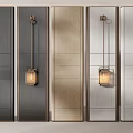 CCD Hotel Screen Partition Combination Wall Lamp Partition Door Panel 3d model