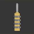 Sturdy Combination Lock Hardware Tool with Golden Body and Silver Shackle Number Dials