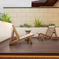 Relaxing Roof Garden Design With Rocking Horse Swing Potted Plant And Wooden Flooring