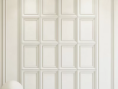 Modern White Wall Paneling With Square Grid Design For Elegant Interior Decor 3d model