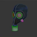 Firefighting Gas Mask With Leather Construction Round Eye Lenses And Metal Base