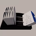 Black Business Card Holder With Stacked Business Cards For Office Organization