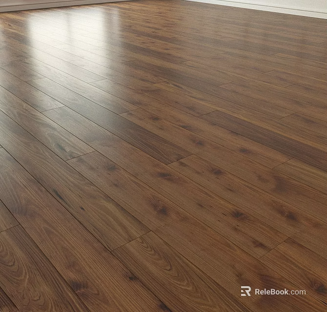 Hardwood Flooring With Natural Wood Grain And Polished Smooth Surface For Home Interior 3d model 