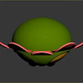 Cute Cartoon Character Resembling Flower With Pink Petals Green Body And Yellow Face
