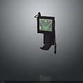 Handheld Scanning Device with Green Radar Display Screen and Coiled Cord Handle