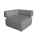Modern Gray Upholstered Single Sofa With Unique Armrest And Contemporary Design 3d model