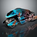 Futuristic Motorcycle Design With Geometric Shapes Sleek Blue Black Accents And Large Wheels