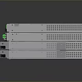 High Performance Rack Mounted Server With Multiple Drive Bays Green Indicator Lights And Gray Chassis 3d model