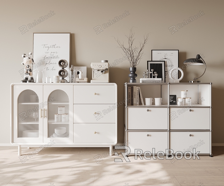 Cream wind side cabinet model