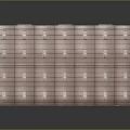 Structured Rectangular Panel With Uniform Grid Units Reflective Surface And Supporting Sections
