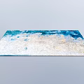 Square Rug With Blue And White Abstract Artistic Modern Interior Design
