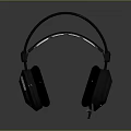 Stylish Headset With Silver Metal Frame Gray Ear Cushions And Microphone On Black Reflective Surface