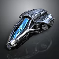 Futuristic Silver Space Vehicle With Streamlined Design Transparent Blue Cockpit For Space Exploration
