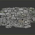 Authentic Wooden Stone Wall Featuring Irregular Blocks Natural Texture And Green Plant Accents
