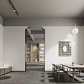 New Chinese Audio-visual Room Overhead Book Bar Audio-visual Room 3d model