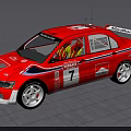 Red Nissan Race Car With Number 7 Michelin Decals Rear Spoiler And Racing Seats