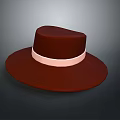 Fashionable Brown Wide Brimmed Hat With Pink Ribbon Trim For Daily Wear