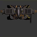 Futuristic Robot Character Design With Golden Orange Armor And Mechanical Structure