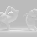 Yellow Sloth Dolls With Black Hats And Chain Accessories In Dynamic Dancing Poses